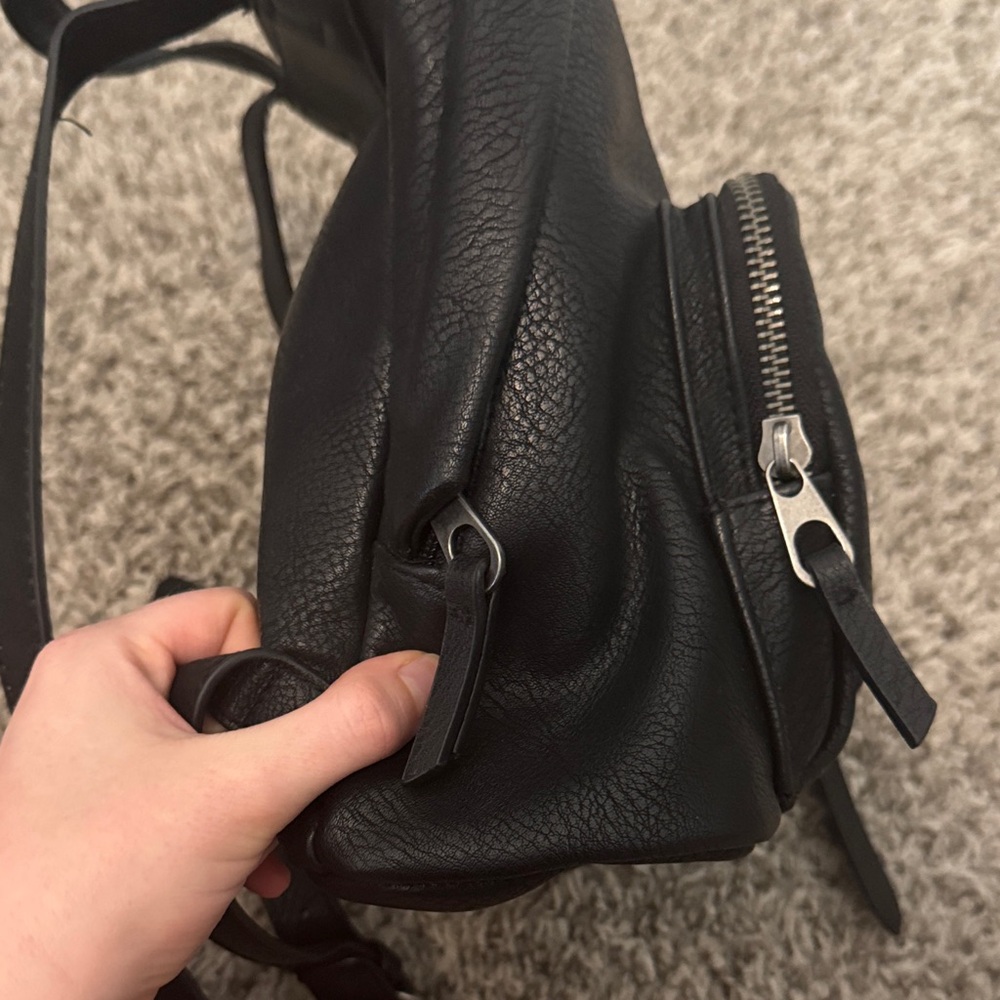 Universal Thread Mini Black Leather Backpack - image 4